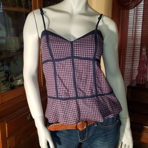 Marc Jacobs plaid navy purple camisole